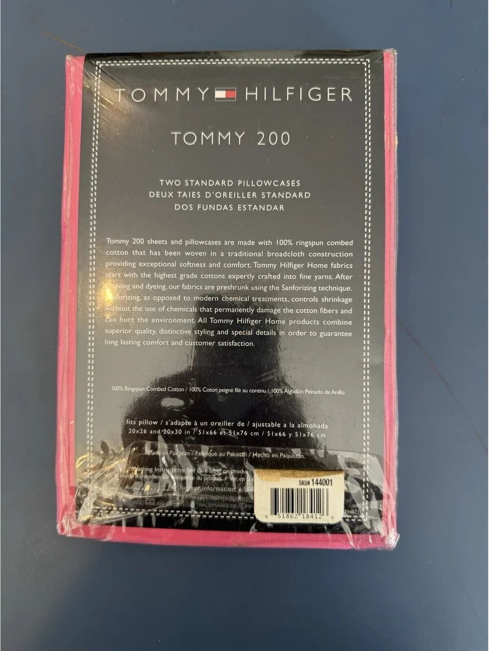 Vintage Tommy Hilfiger Tommy 200 Pink Pillowcases 100% Cotton Set Of 2 New